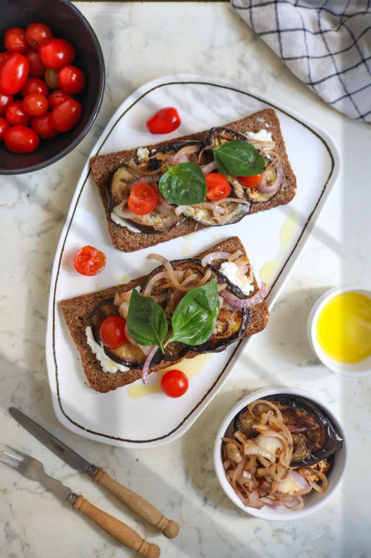 Eggplantson Rye Bread