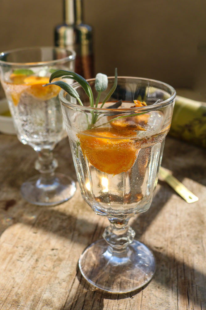 Persimmon and Black Pepper Gin and Tonic with Olive Oil