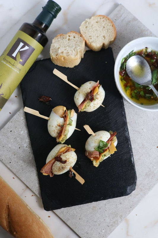 Egg Sliders With Sun Dried Tomatoes Evoo Dip