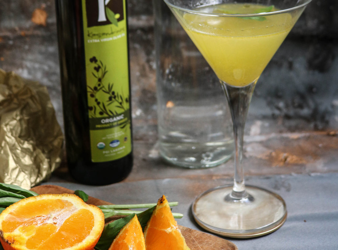 Orange Honey Basil Olive Oil Martini