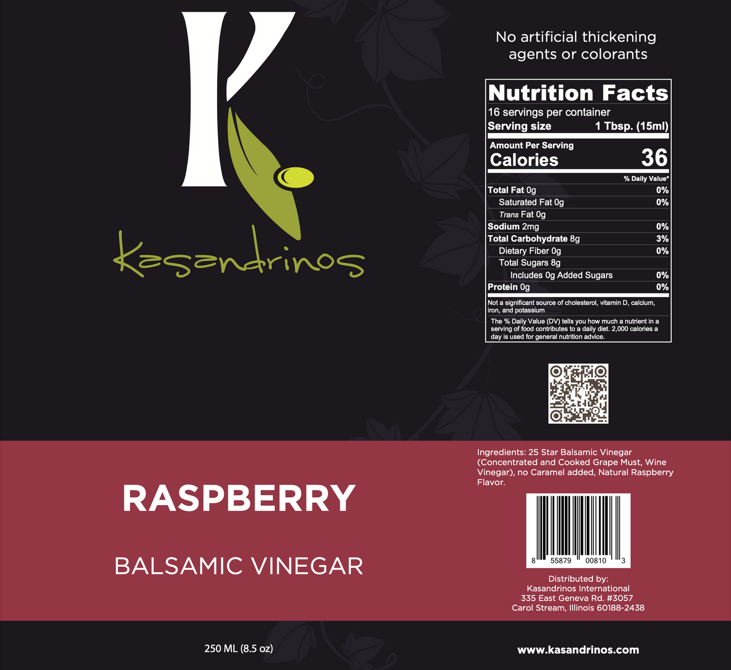 (1) 250ml Raspberry Balsamic Vinegar