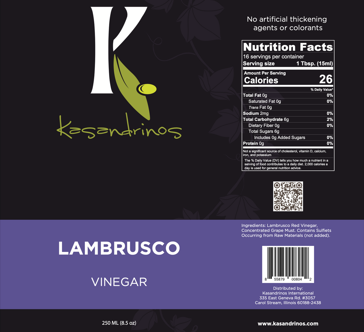 (1) 250ml Lambrusco Balsamic Vinegar
