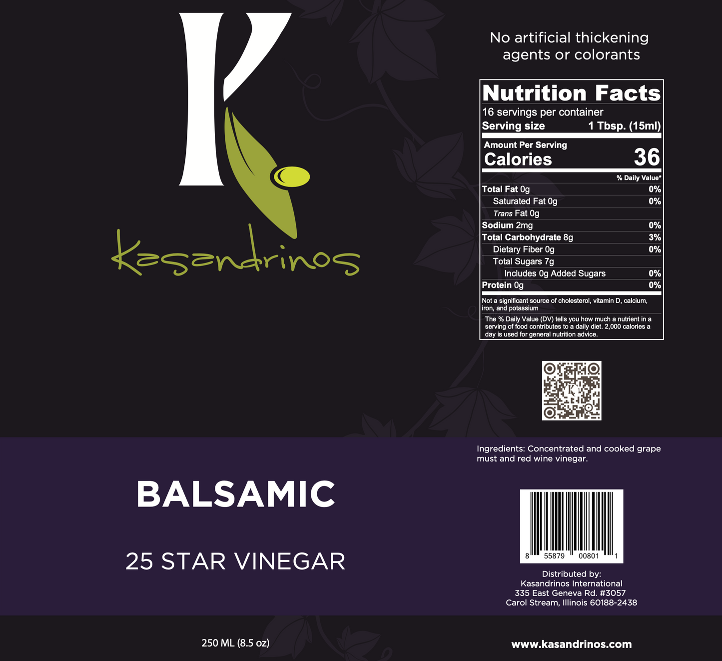 (1) 250ml Balsamic 25 Star Vinegar