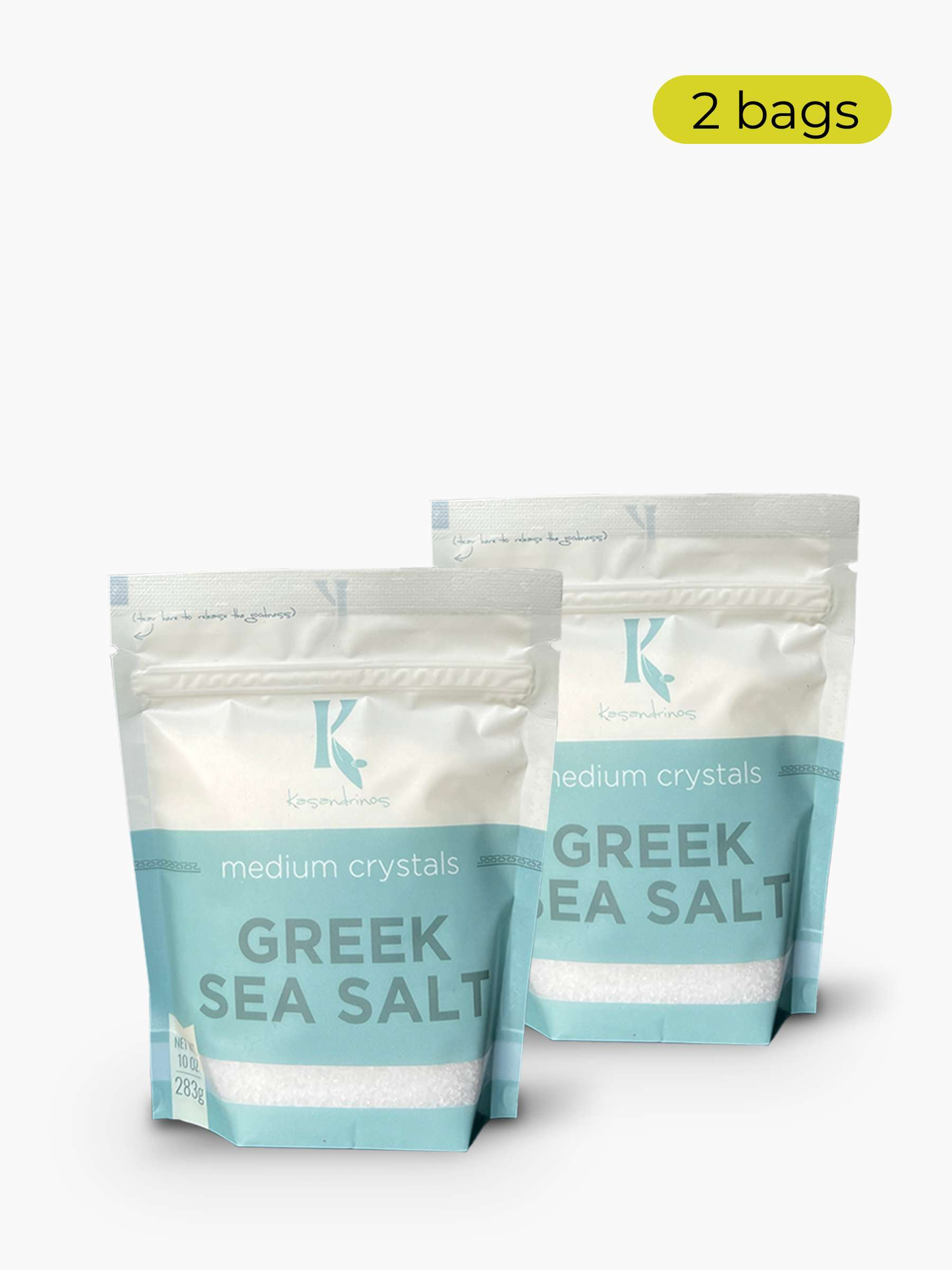 (2) pack Greek Sea Salt - Medium Crystals