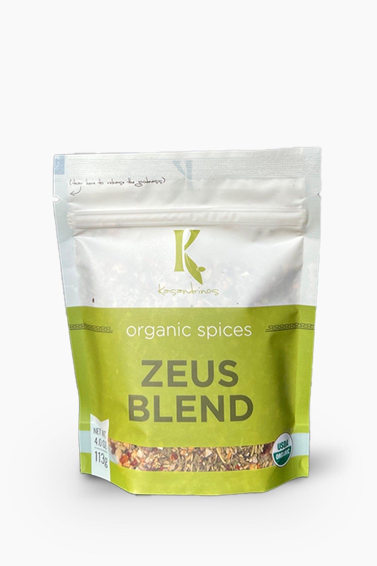 Zeus Blend spice package on a white background